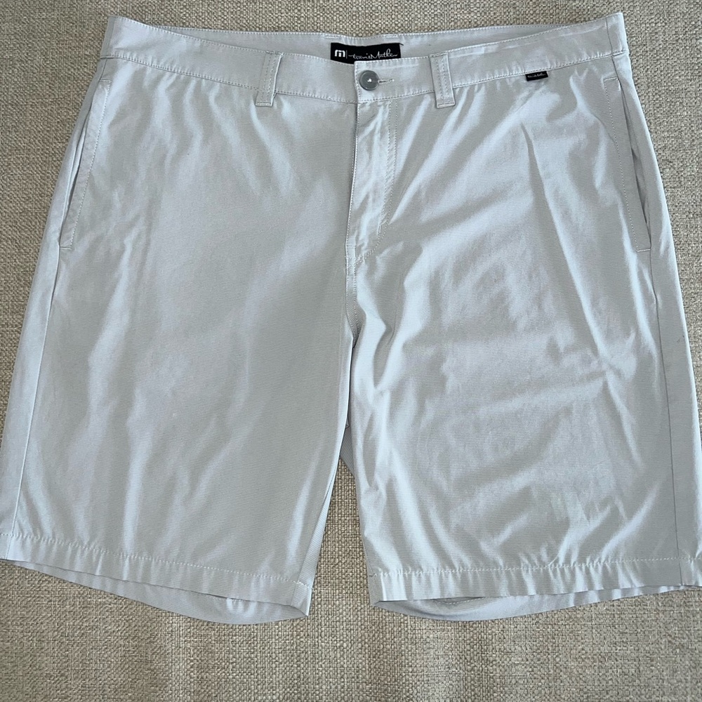 Travis Mathew Light Gray Flat Front Shorts